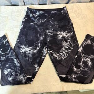PINK Victoria's Secret Black and White Marble Leggings
